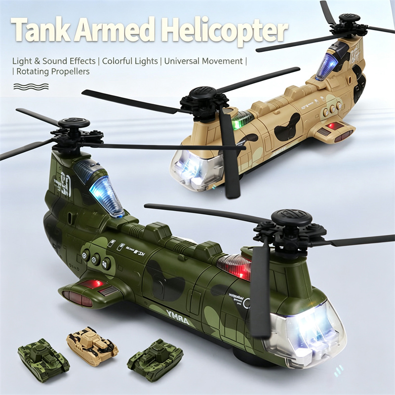 Model Airplane Plastic - Helicóptero Eléctrico con Ruedas Universales, Juguete