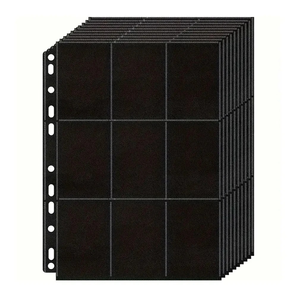 Trading Card Binder - Paquete de 10 Páginas Negras para